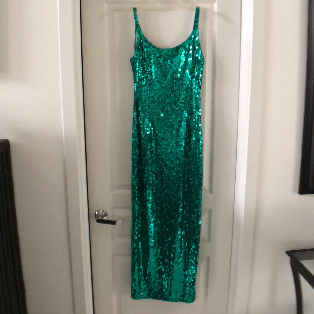 Turquoise-Green Sequin Dress